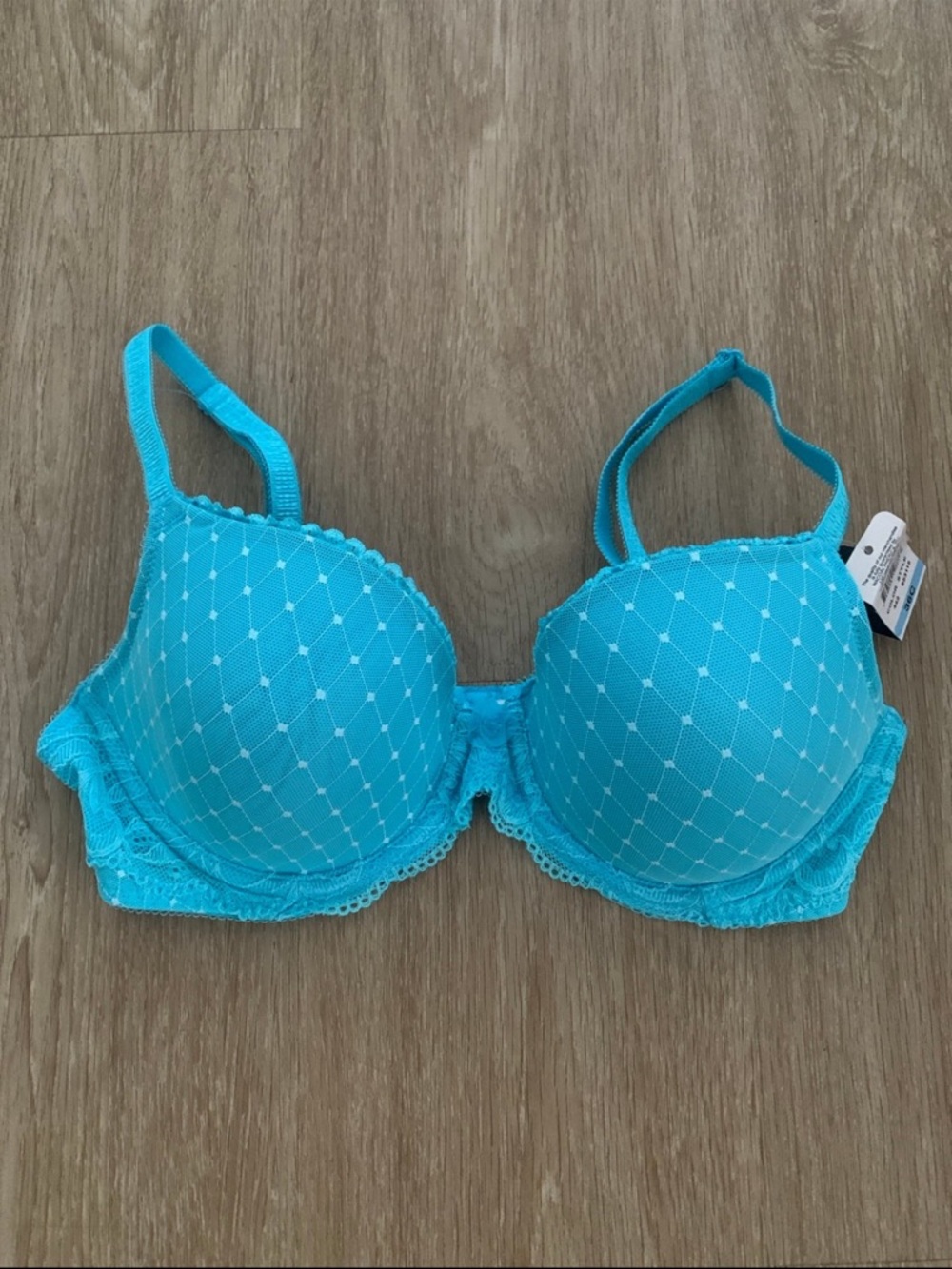 Wacoal Turquoise Diamond-Pattern Padded Bra